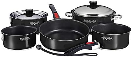 Magma A10-366-JB-2-IND 10 Pc Stainless Steel NonStick Nesting Cookware Set