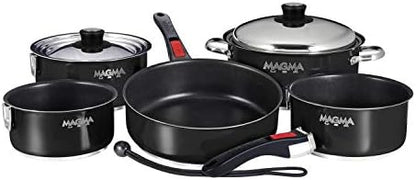 Magma A10-366-JB-2-IND 10 Pc Stainless Steel NonStick Nesting Cookware Set