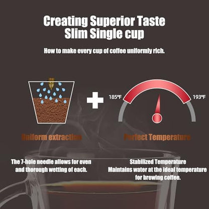 Single Serve Coffee Maker, 15oz Portable One Cup Coffee Brewer