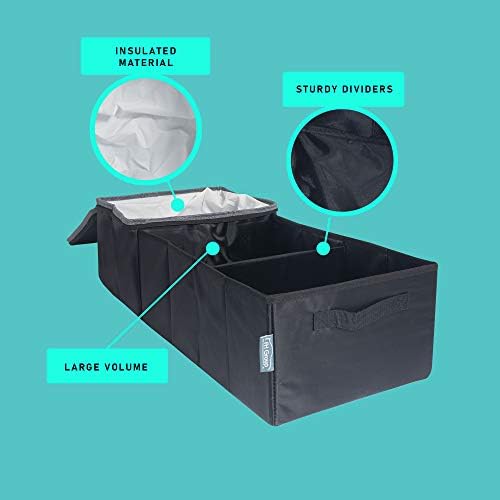 FH Group Multi-Compartment Car Trunk Cargo Organizer with Cooler for Picnics, Camping and Tailgating (Gray/Black)