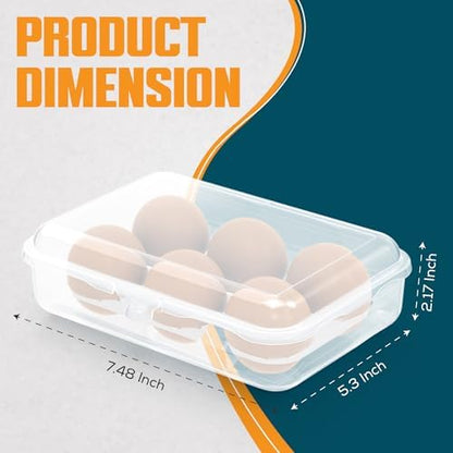ZPU Egg Holder Camping, 1Pcs 6 Grid Egg Container, Plastic Egg Carrier for Camping Picnic Travel Outdoor Refrigerator Kitchen, Protective Egg Storage Case, Clear White