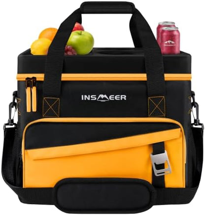 INSMEER Collapsible Cooler with Hard Shell & 4 Cup Holders - 55 Cans