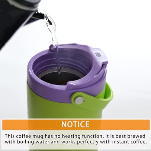 Portable Coffee Maker Mug for Travel,Mini Espresso Coffee Machine,20 oz Thermos Cup with Lid Fast Extraction Electric Filter Brewer,Insulated Stainless Steel Tumbler(Orange)