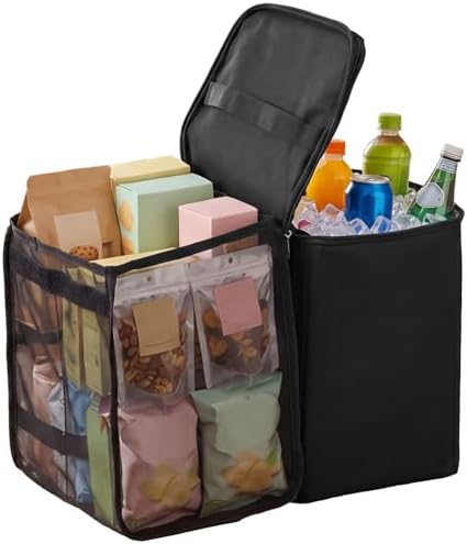 2-in-1 Cooler Organizer Insert for Bogg Bag Original/X-Large, PEVA 6H Insulated Storage Inner with Mesh Bag, Dry-Wet Separate for Camping, Beach, Picnic, Road Trips