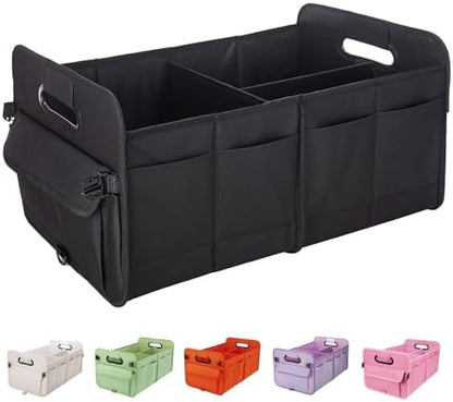 titiyiof Trunk Organizer For Suv & Sedan,Car Organizers and Storage, Waterproof Collapsible & Adjustable Straps,70L Sturdy Car Organization for Car Accessories, Tools,Sundries,2-3 Compartment（Black
