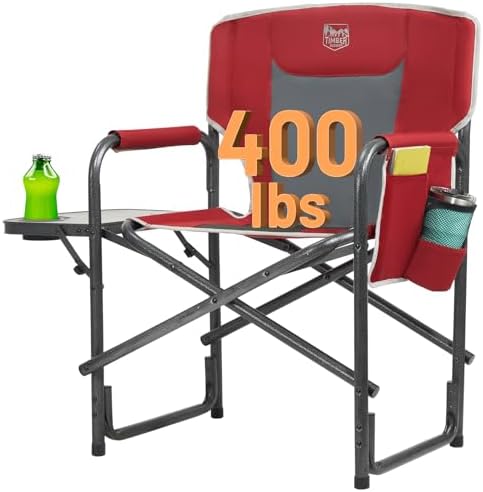 TIMBER RIDGE Aluminum Oversized Camping Chair, Support 400lbs