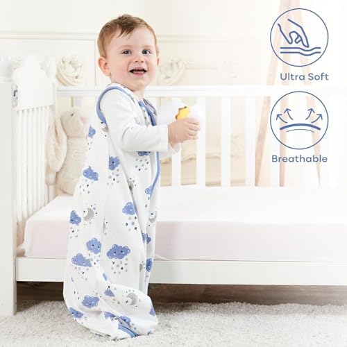 Yoofoss Baby Sleep Sack 24-36 Month 0.5TOG 100% Organic Cotton 2-Way Zipper