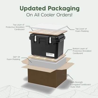 IRIS USA Hugel 44 Qt Cooler, Metal Buckle, Leak Resistant, Rotomolded, Gray