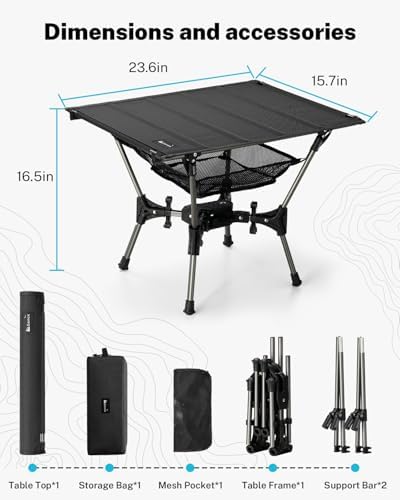 Gonex Portable Camping Table, Lightweight Foldable Camp Side Table