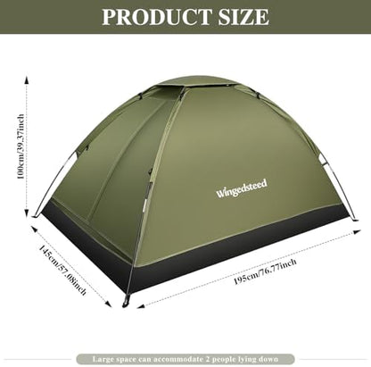 1-2 Person Camping Tent, Easy Manual Setup Dome Tent, Waterproof Windproof Lightweight Backpacking Tent with Breathable Mesh for Hiking, Outdoor Travel & Beach