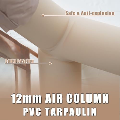 Inflatable Camping Tents with Hand Pump, Air Glamping Tents, Easy Setup Waterproof and Windproof Blow up Tent, 4 Seasons Oxford Cabin Tent with Mesh Window & Stove Jack.