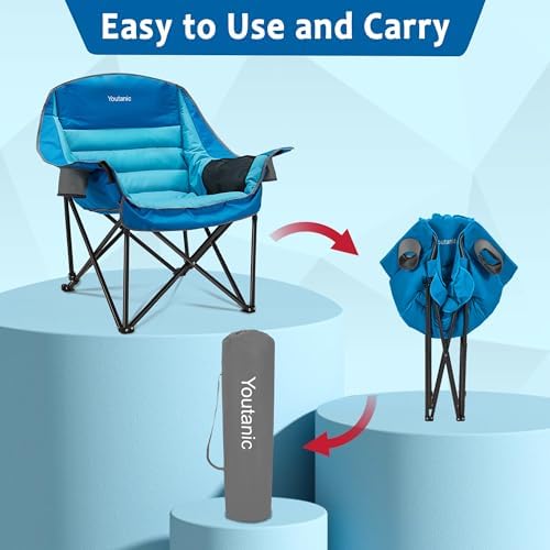 Youtanic Oversized Camping Chair, Portable Folding Camping Chairs