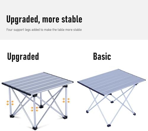 iClimb Ultralight Compact Camping Folding Table (Reinforced Silver - S)