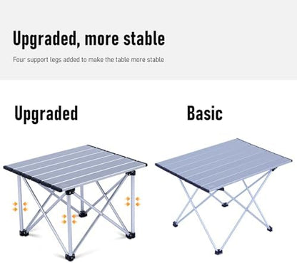 iClimb Ultralight Compact Camping Folding Table (Reinforced Silver - S)