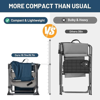 TIMBER RIDGE 400lbs Heavy Duty Camping Chair Portable Directors Chair