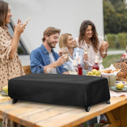 Tabletop Grill Cover for Royal Gourmet PD1305H 3 Burner Portable Grill and Griddle Combo, 600D Heavy Duty Outdoor Waterproof UV Resistant Windproof Dustproof Cover