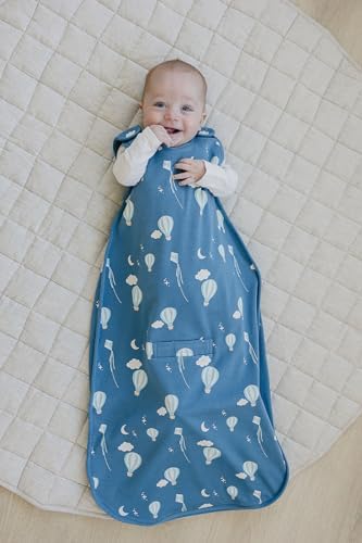 Woolino 4 Season Ultimate Baby Sleep Sack, Merino Wool Baby Sleeping Bag, Organic Cotton Outer, Adjustable 2-24 Months Size Fits Infants & Toddlers - Hot Air Balloon