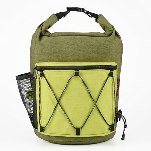Waterproof Roll Top Pet Dog Food Travel Organizer Storage Bag Trash Bag Dispenser for Trips Outdoor Camping Free 350ml Portable Folding Bowl, 30 Cups / 10 lbs Large (Green)