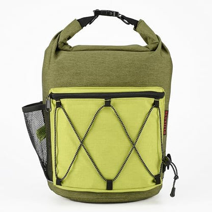 Waterproof Roll Top Pet Dog Food Travel Organizer Storage Bag Trash Bag Dispenser for Trips Outdoor Camping Free 350ml Portable Folding Bowl, 30 Cups / 10 lbs Large (Green)