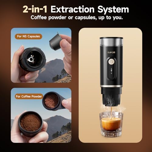 Portable Espresso Machine, 2-in-1 Travel Coffee Maker