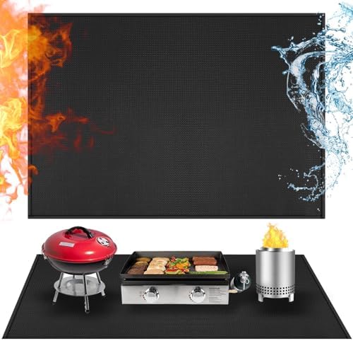 Heat Resistant Mats for Countertop fits Tabletop Grill, 48x36x0.04in, Black