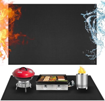 Heat Resistant Mats for Countertop fits Tabletop Grill, 48x36x0.04in, Black