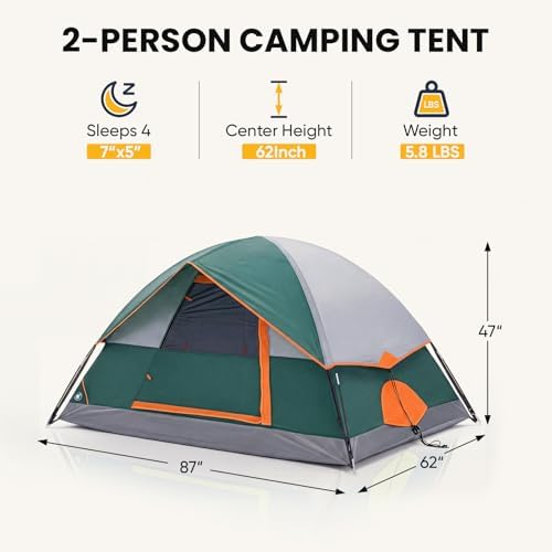 NEWBULIG Camping Tent 2 Person, 2 Person Tent for Camping, Instant Setup