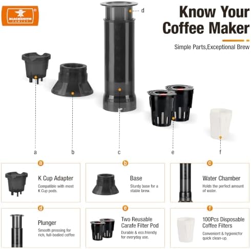 French Press Kit, All-in-One Coffee Press, K Cup Style Pods & Ground