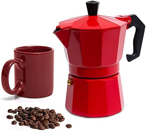 Mixpresso 3 Cup Moka Pot Stovetop Espresso Maker, Italian Cuban Coffee Pot