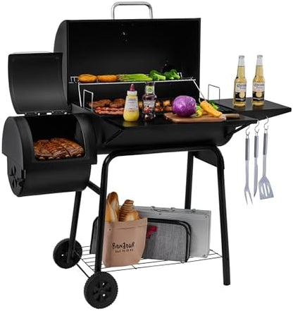 Royal Gourmet CC1830S BBQ Charcoal Grill and Offset Smoker, Outdoor Camping