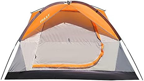 IFAST 2/6 Family Camping Tents, Outdoor Double Layers Waterproof Windproof with Top Roof Rainproof and Large Mesh Windows Portable Easy Set Up Camping Gear with Carry Bag for All Seasons