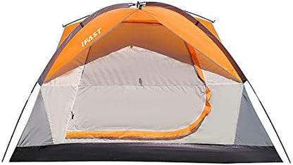 IFAST 2/6 Family Camping Tents, Outdoor Double Layers Waterproof Windproof with Top Roof Rainproof and Large Mesh Windows Portable Easy Set Up Camping Gear with Carry Bag for All Seasons