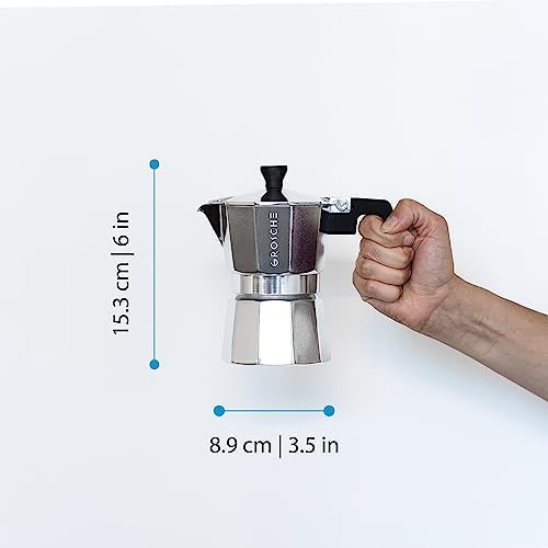 GROSCHE Milano Stovetop Espresso Maker Moka Pot 3 espresso Cup, 5 oz Silver