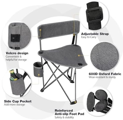 REDCAMP 2 Pack Tall Tripod Chairs for Adults, Folding Portable Golf Chairs