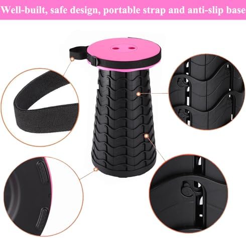 Fishboy Collapsible Stool for Adults, Portable Folding Camping Seat, 400lbs
