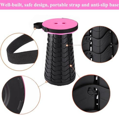 Fishboy Collapsible Stool for Adults, Portable Folding Camping Seat, 400lbs