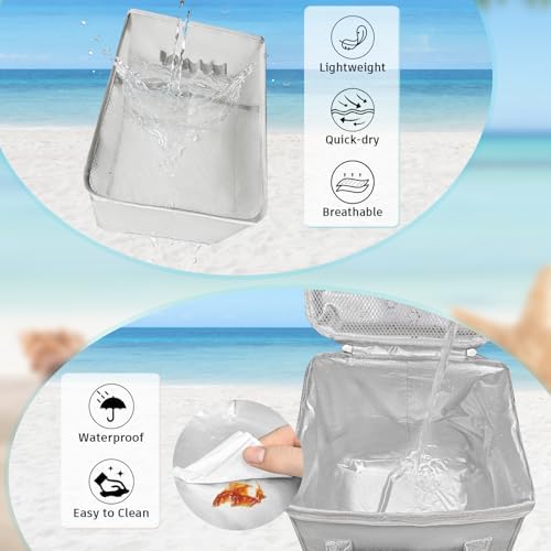 XYFuuee 2-in-1 Cooler Organizer Insert for X Large Bogg Bag Accessories, PEVA Portable Leak-Proof Ice Chest, Lightweight Mesh Divider Inserts Pouch with 4Fastener for XL Bog Beach Rubber Tote