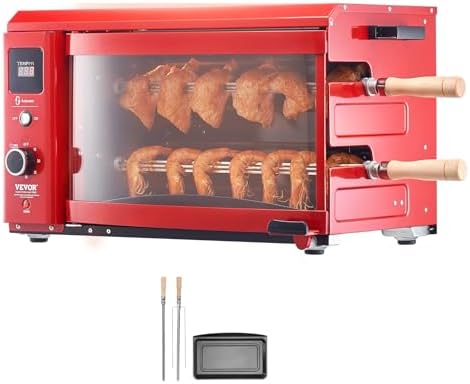 VEVOR Shawarma Grill Machine - 2 String Barbecue Capacity Chicken Shawarma Cooker Electric Broiler Gyro Rotisserie Oven Doner Kebab Grill for Home, Restaurant, Kitchen Parties