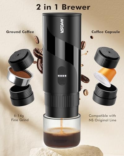 All in 1 Portable Electric Espresso Machine & Coffee Grinder & Milk Frother