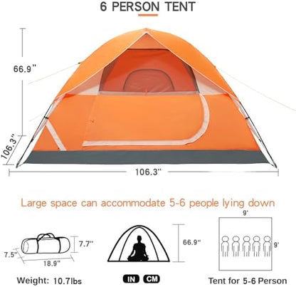 CAMEL CROWN Tents for Camping 2/3/4/5 Person Camping Dome Tent, Waterproof,Spacious, Lightweight Portable Backpacking Tent for Outdoor Camping/Hiking
