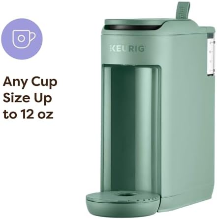 Keurig K-Mini Mate Single Serve K-Cup Pod Coffee Maker, Brews Up to 12 oz Cup, Compact Portable Coffee Machine for Small Spaces, Great for Dorms & Offices, Glamping Green