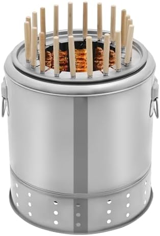 Portable Charcoal Grill, Medium-20 Skewers