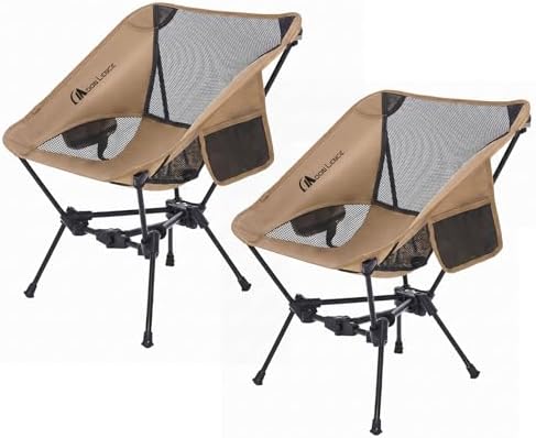 MOON LENCE 2 Pack Portable Camping Chairs Backpacking Chair - The 4th Generation Ultralight Folding Chair - Compact, Lightweight Foldable Chairs for Hiking Mountaineering, Beach