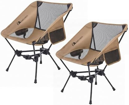 MOON LENCE 2 Pack Portable Camping Chairs Backpacking Chair - The 4th Generation Ultralight Folding Chair - Compact, Lightweight Foldable Chairs for Hiking Mountaineering, Beach