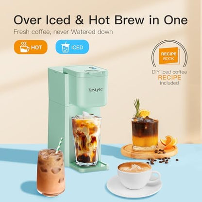 Tastyle Mini Single Serve Hot and Iced Coffee Maker for K Cup and Ground
