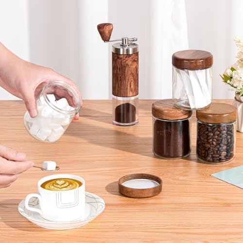 Yangbaga Glass Spice Containers for Kitchen: 12P 8oz Dishwasher Safe Jars