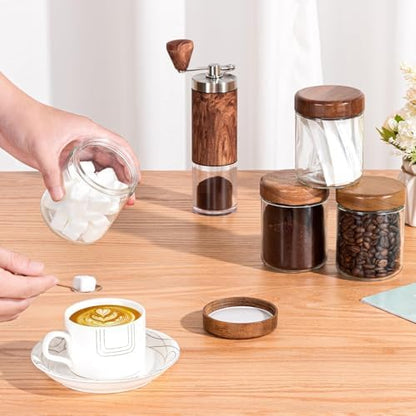 Yangbaga Glass Spice Containers for Kitchen: 12P 8oz Dishwasher Safe Jars