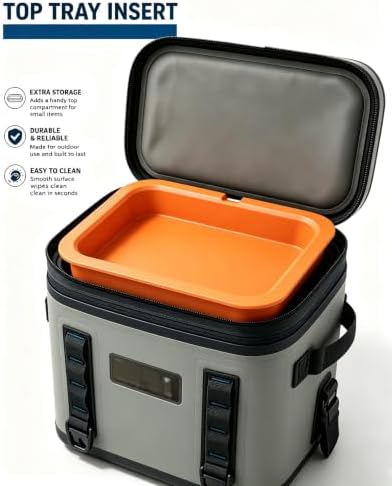 Upper Tray Insert Compatible with YETI Hopper Flip 12 Soft Cooler Organizer, Raised Upper Storage Shelf with Finger Opening for Snacks and Small Items, Camping Travel