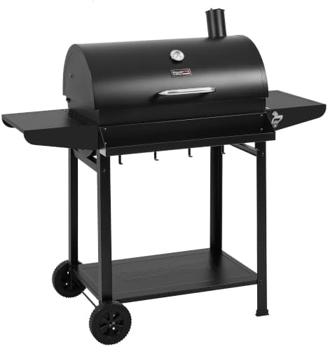 Royal Gourmet CC1830T Barrel Charcoal Grill, Front Storage Basket, Hooks