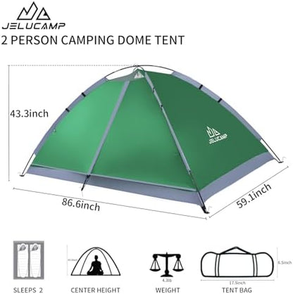 JELUCAMP 1/2/4/6 Person Dome Tents for Camping Lightweight Backpacking Tent